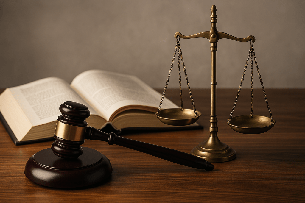 Hukuk sistemi ve adaletin simgesi olan tekerlek ve terazi, Bursa'daki ağır ceza davalarında adil kararların verilmesini simgeliyor.